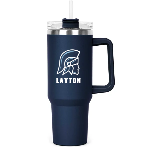 Layton High School Tumbler - 40 oz Travel with Handle - 2 Color Options!