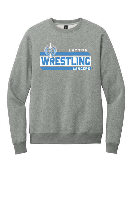 Layton Wrestling - Crew Sweatshirt - Grey