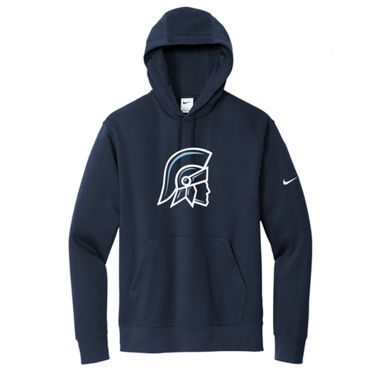 NAVY Nike Club Fleece Sleeve Swoosh Pullover Hoodie