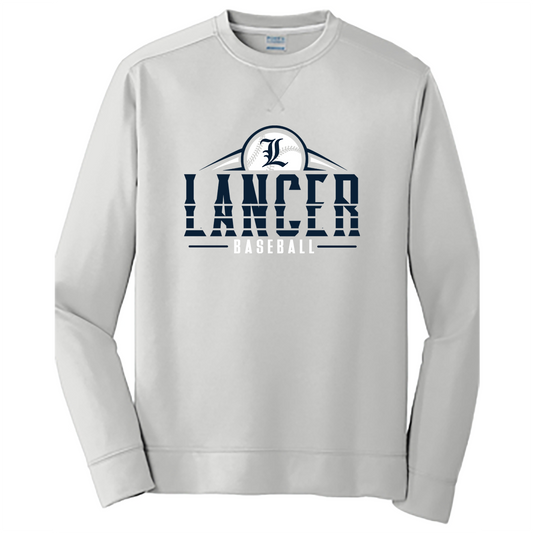 Layton Baseball Unisex Crew Sweatshirt- Silver